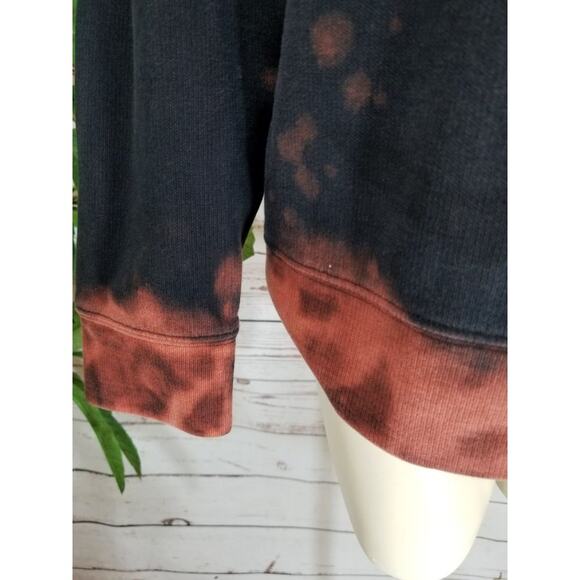 Tommy Hilfiger Sweatshirt zip up Custom reverse tie-dye Black plum Sz Small - Picture 6 of 8